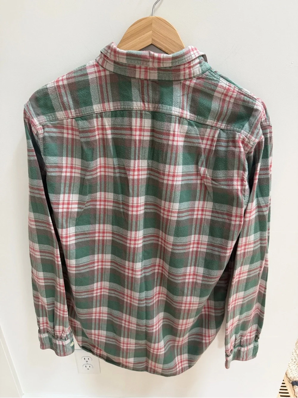 J. Crew Men's Green and Red Plaid Button-Down Shirt